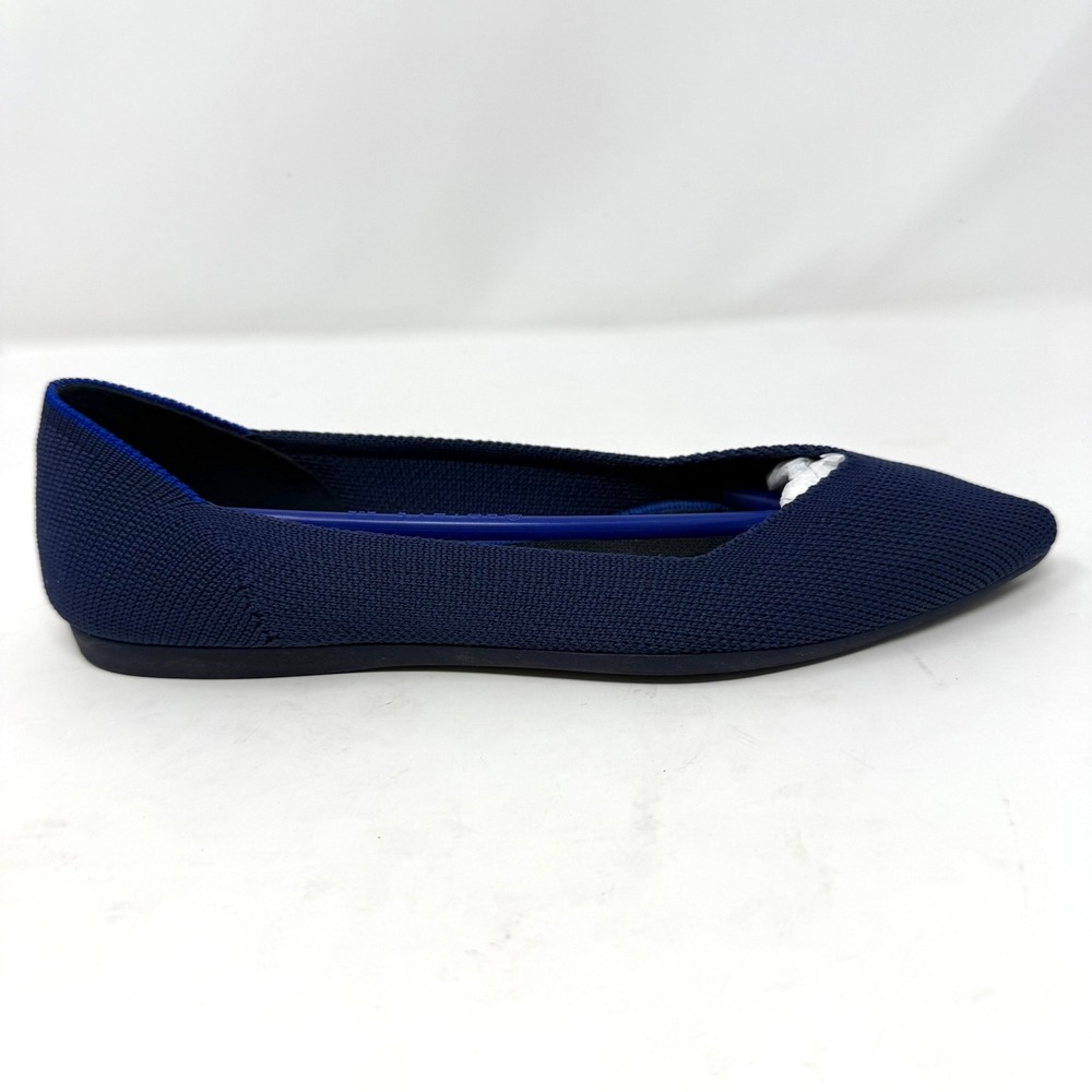 Rothys The Point Cobalt Solid Navy Blue Knit Pointed Toe Flats 002-127 Womens 6 - Picture 8 of 11